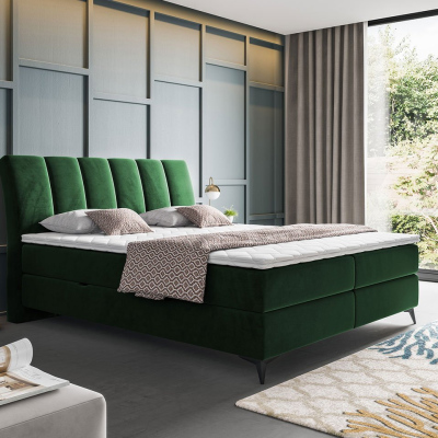 Kontinentálna manželská posteľ 180x200 TALLOW - zelená + topper ZDARMA
