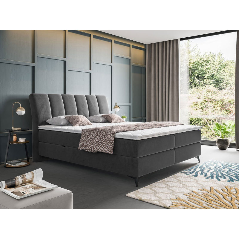 Kontinentálna manželská posteľ 160x200 TALLOW - šedá + topper ZDARMA