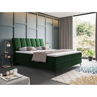 Kontinentálna manželská posteľ 160x200 TALLOW - zelená + topper ZDARMA
