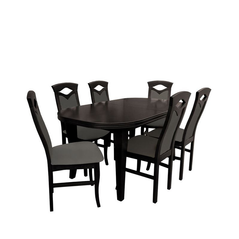Kuchynský jedálenský set MOVILE 6 - wenge / šedá eko koža