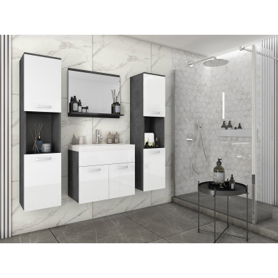 Kúpeľňová zostava s umývadlom ZORAIDA XL - matera / lesklá biela + batéria Platino ZDARMA