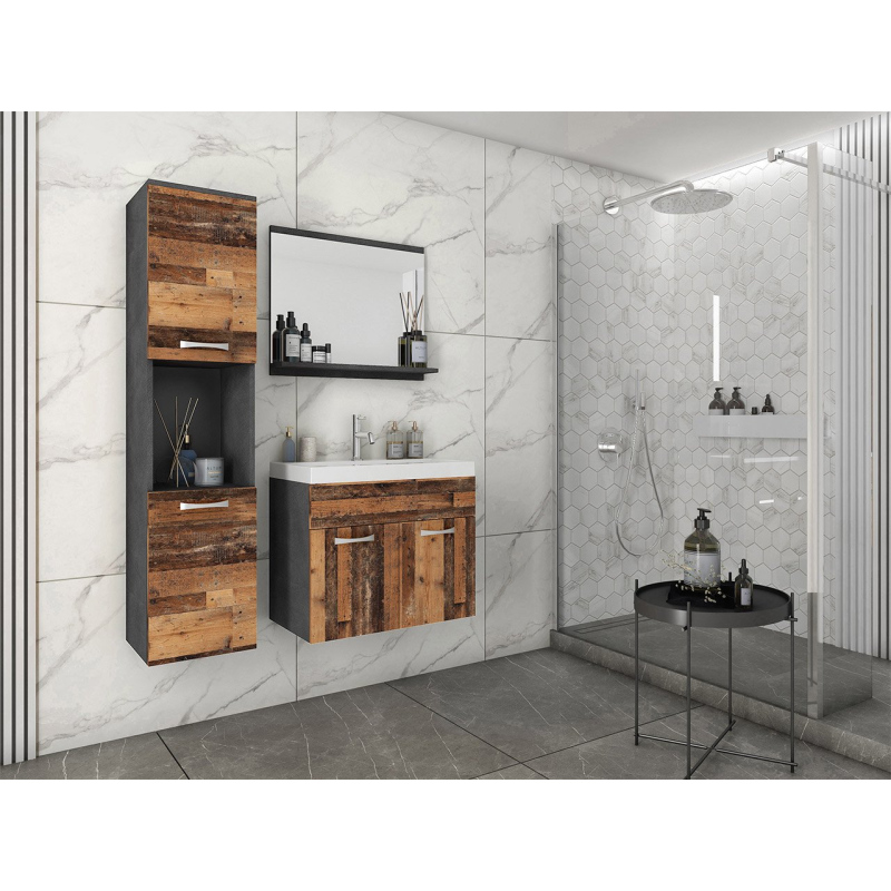 Kúpeľňová zostava s umývadlom ZORAIDA - matera / old style + sifón a batéria Economico ZDARMA