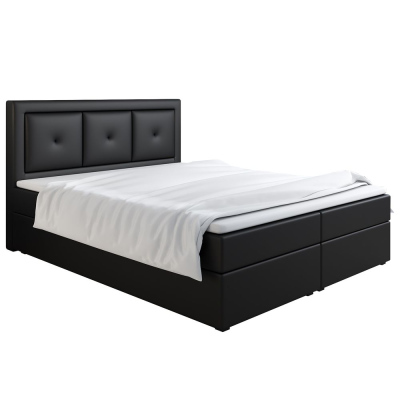 Boxspringová posteľ LILLIANA 4 - 180x200, čierna eko koža