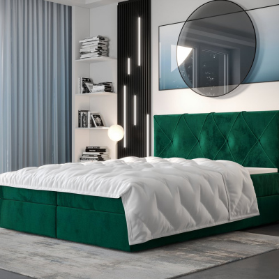 Hotelová posteľ LILIEN - 140x200, zelená