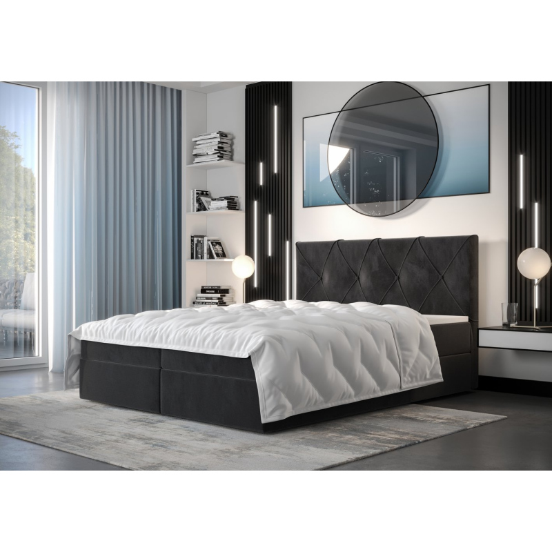 Hotelová posteľ LILIEN - 140x200, tmavo šedá