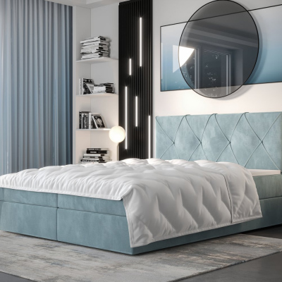 Hotelová posteľ LILIEN - 180x200, svetlo modrá