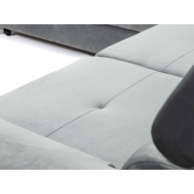 Rohová rozkladacia sedacia súprava SAN DIEGO - hnedá ekokoža / šedá