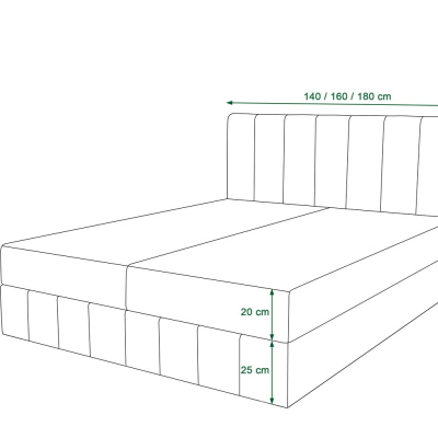 Boxspringová posteľ MADLEN - 140x200, zelená