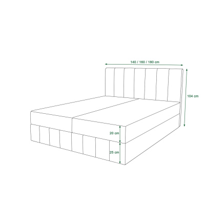 Boxspringová posteľ MADLEN - 140x200, zelená