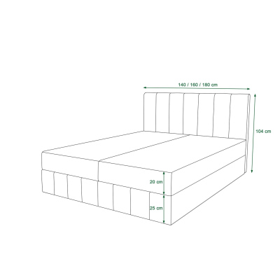 Boxspringová posteľ MADLEN - 140x200, červená