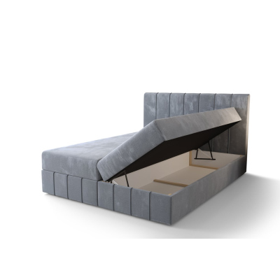 Boxspringová posteľ MADLEN - 140x200, tmavo šedá