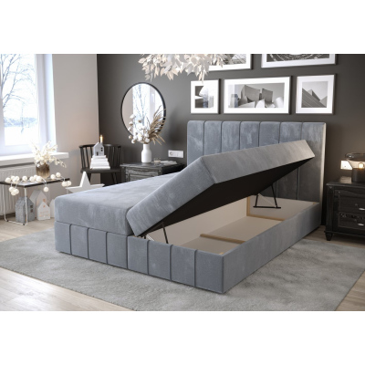 Boxspringová posteľ MADLEN - 140x200, tmavo šedá