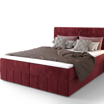 Boxspringová posteľ MADLEN - 160x200, červená