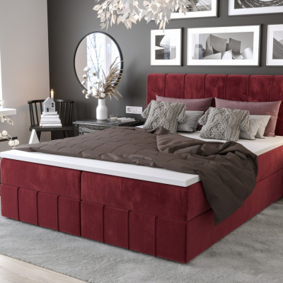 Boxspringová posteľ MADLEN - 160x200, červená