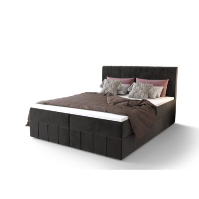 Boxspringová posteľ MADLEN - 160x200, tmavo šedá