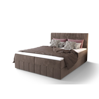 Boxspringová posteľ MADLEN - 180x200, tmavo hnedá