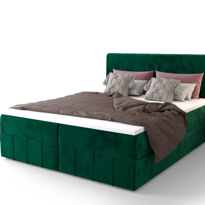 Boxspringová posteľ MADLEN - 180x200, zelená