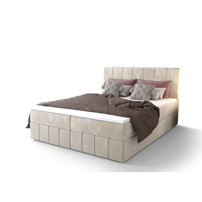Boxspringová posteľ MADLEN - 140x200, béžová