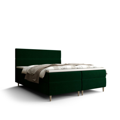 Kontinentálna manželská posteľ ANGELES - 140x200, tmavo zelená