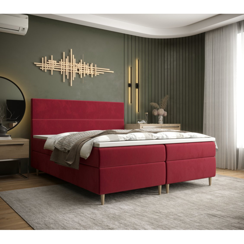 Kontinentálna manželská posteľ ANGELES - 140x200, červená