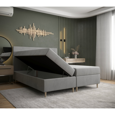 Kontinentálna manželská posteľ ANGELES - 140x200, svetlo šedá
