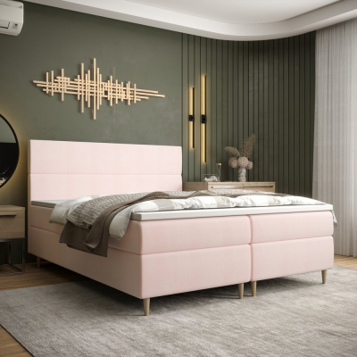 Kontinentálna manželská posteľ ANGELES - 140x200, ružová