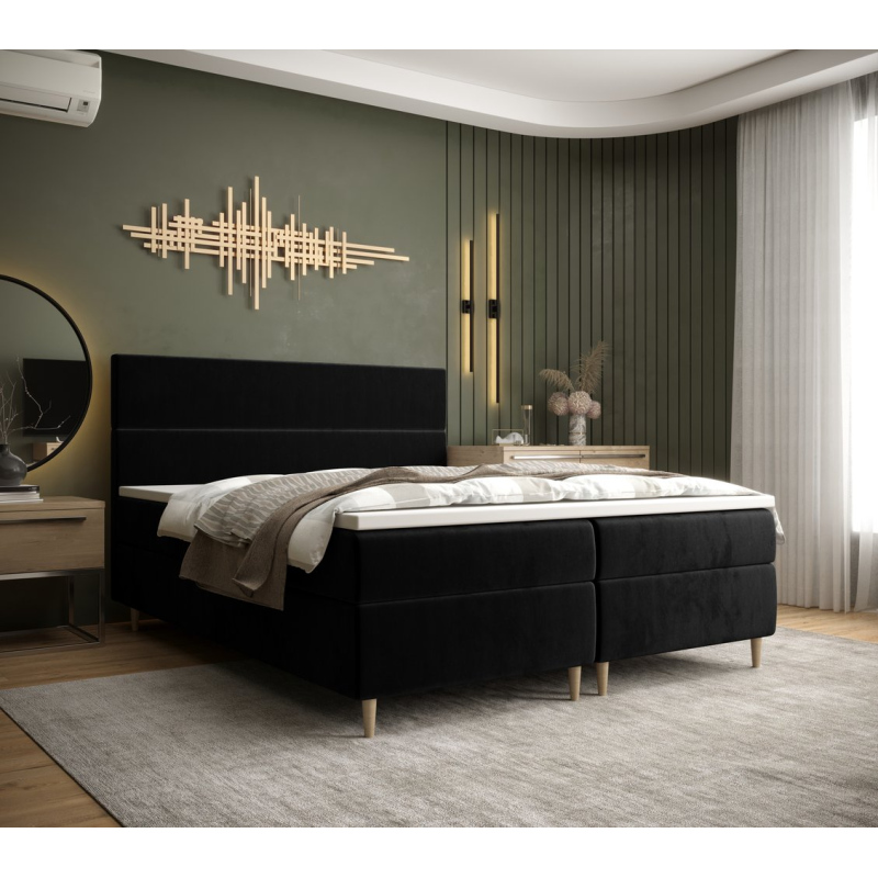 Kontinentálna manželská posteľ ANGELES - 140x200, čierna