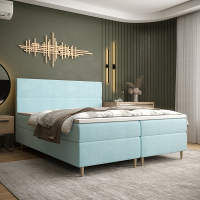 Kontinentálna manželská posteľ ANGELES - 160x200, svetlo modrá