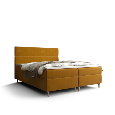 Kontinentálna manželská posteľ ANGELES - 160x200, žltá