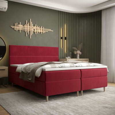 Kontinentálna manželská posteľ ANGELES - 160x200, červená