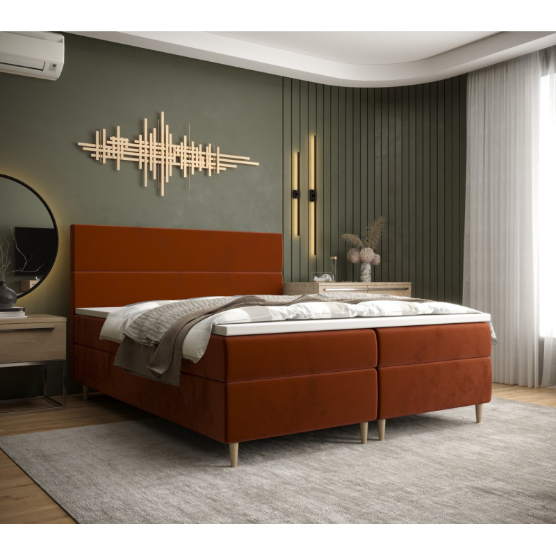 Kontinentálna manželská posteľ ANGELES - 180x200, oranžová