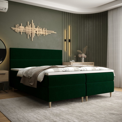 Kontinentálna manželská posteľ ANGELES - 180x200, tmavo zelená