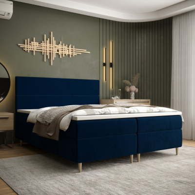 Kontinentálna manželská posteľ ANGELES - 180x200, tmavo modrá