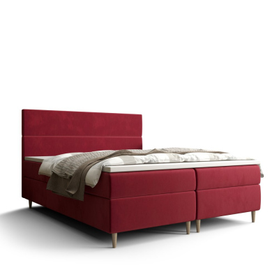Kontinentálna manželská posteľ ANGELES - 180x200, červená