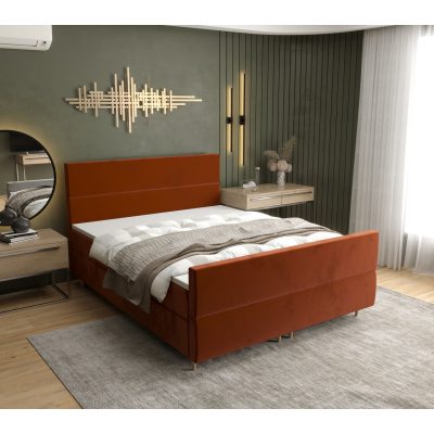 Kontinentálna manželská posteľ ANGELES PLUS - 140x200, oranžová