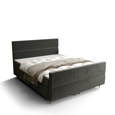 Kontinentálna manželská posteľ ANGELES PLUS - 140x200, tmavo šedá