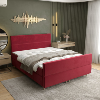 Kontinentálna manželská posteľ ANGELES PLUS - 140x200, červená