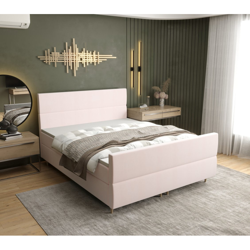 Kontinentálna manželská posteľ ANGELES PLUS - 140x200, ružová