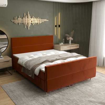 Kontinentálna manželská posteľ ANGELES PLUS - 160x200, oranžová