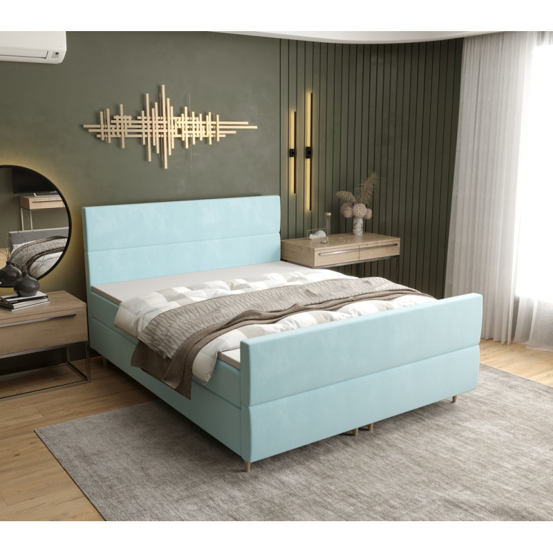Kontinentálna manželská posteľ ANGELES PLUS - 160x200, svetlo modrá