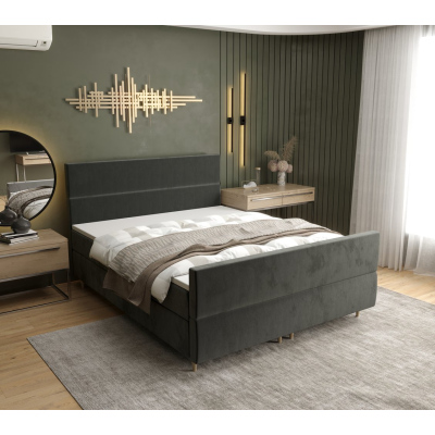 Kontinentálna manželská posteľ ANGELES PLUS - 160x200, tmavo šedá