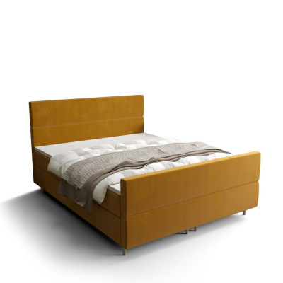 Kontinentálna manželská posteľ ANGELES PLUS - 160x200, žltá