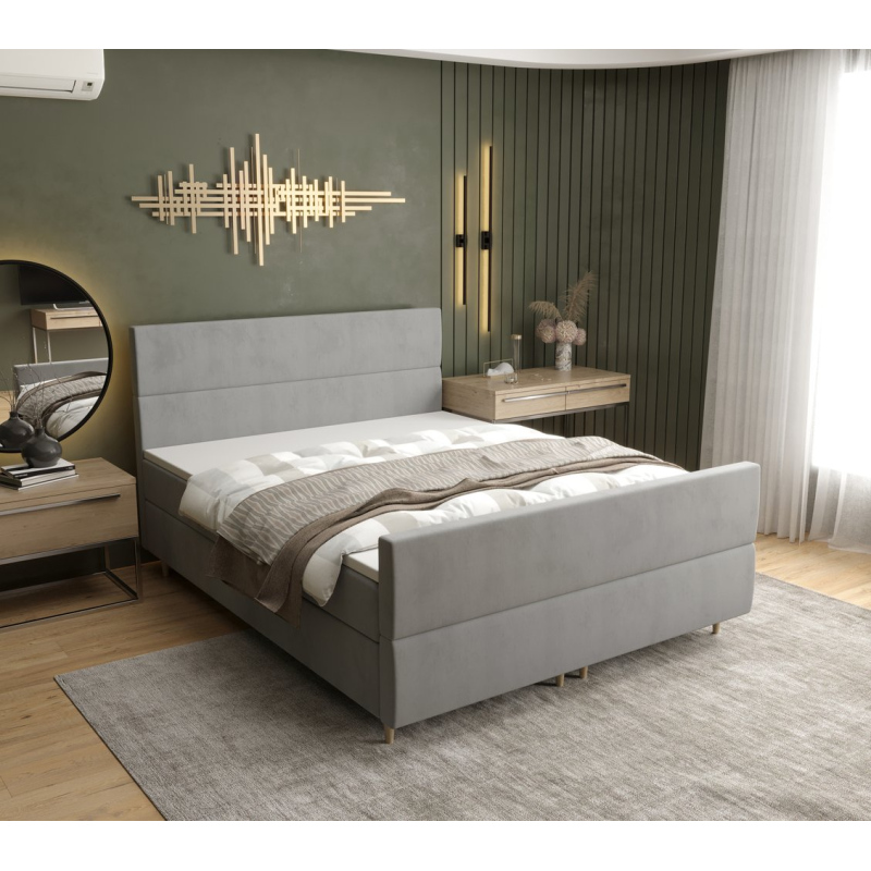 Kontinentálna manželská posteľ ANGELES PLUS - 160x200, svetlo šedá