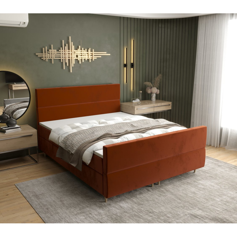 Kontinentálna manželská posteľ ANGELES PLUS - 180x200, oranžová