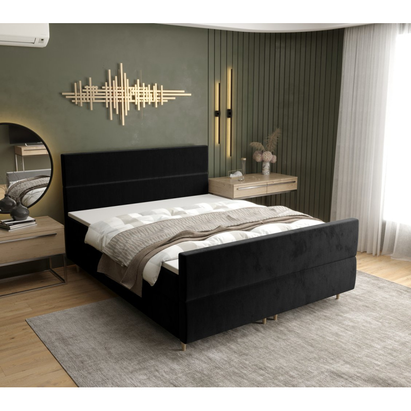 Kontinentálna manželská posteľ ANGELES PLUS - 180x200, čierna