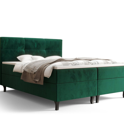 Americká posteľ s vysokým čelom DORINA - 140x200, zelená