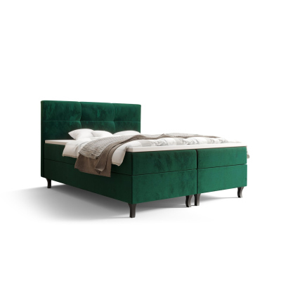 Americká posteľ s vysokým čelom DORINA - 140x200, zelená