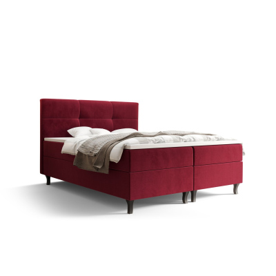 Americká posteľ s vysokým čelom DORINA - 160x200, červená