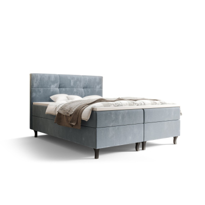 Americká posteľ s vysokým čelom DORINA - 160x200, modrá