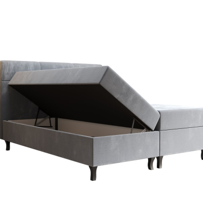 Americká posteľ s vysokým čelom DORINA - 160x200, šedá